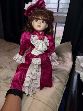 Victorian Rose Collection 18" Genuine Porcelain Doll by Melissa Jane.
